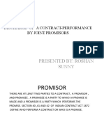 Discharge of A Contract-Performance by Joint Promisors