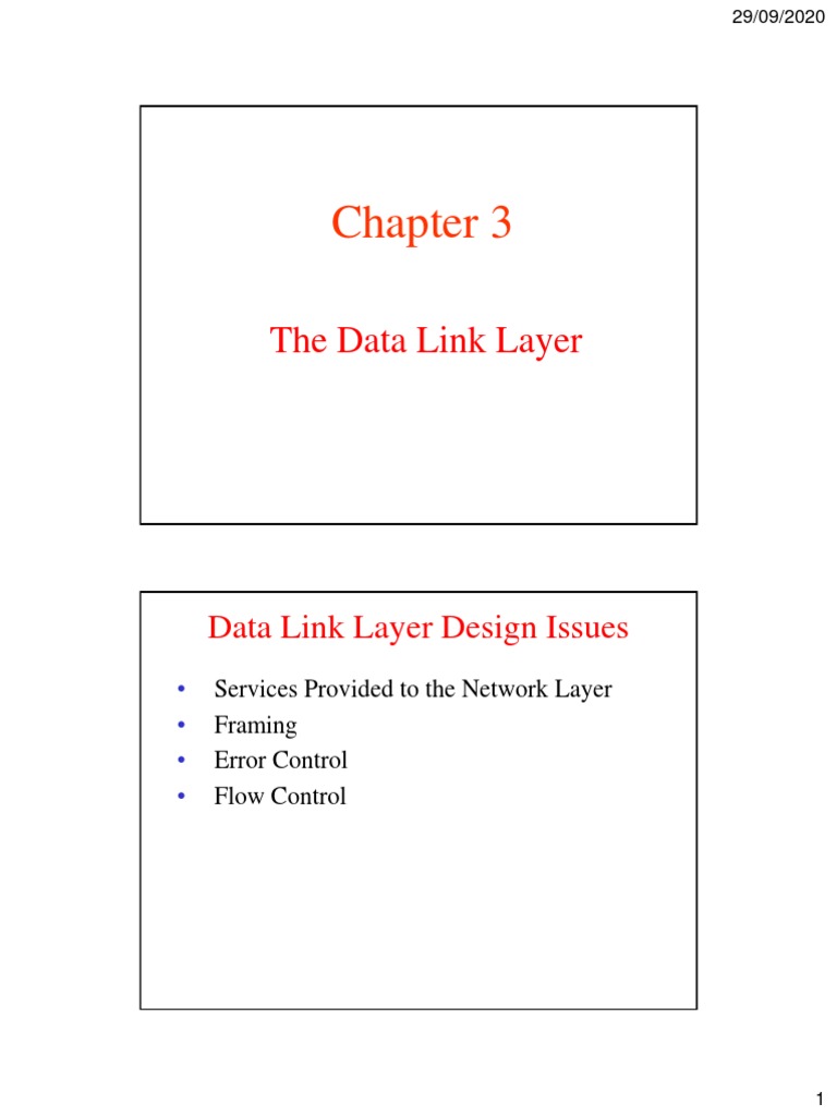 Data Link Layer Design Issues PDF Error Detection And Correction