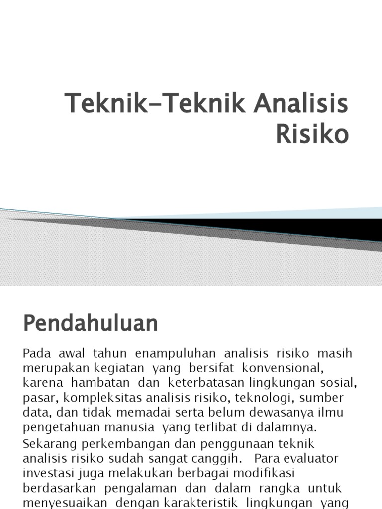 Teknik Analisis Risiko Modern | PDF | Bisnis