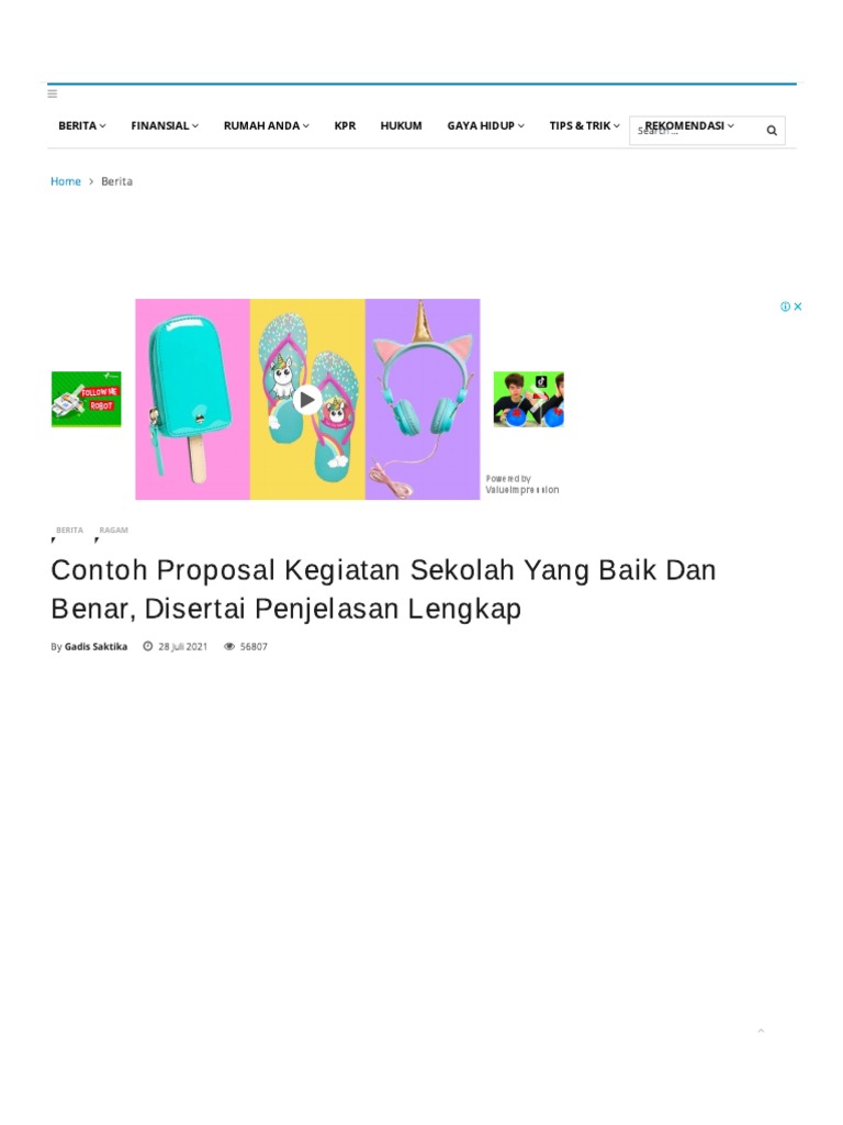 Contoh Proposal Kegiatan Sekolah Yang Baik Dan Benar Lengkap Pdf