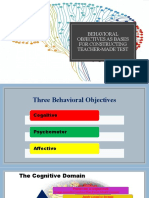 Behavioral Objectives As Bases For Constructing Teacher-Made Test