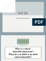 IGCSE Day 3 - School Timetable