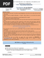 Mr. Sana Ullah Khan Program: Mcs Final Term Exam (Open Book) Semester 1St: Fall-2020