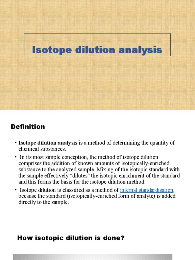 Isotope Dilution Analysis PDF