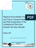 Regional Groundwater Flow and Tritium Transport Modeling and Risk Assessment of The Underground Test Area, Nevada Test Site, Nevada