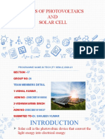 Basics of Photovoltaics and Solar Cells