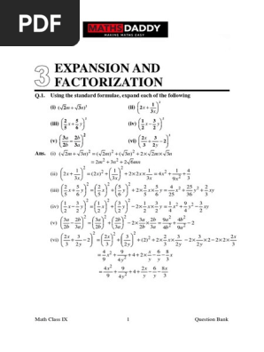 Expansion And Factorisation Grade 9 Sheet Pdf Algebra Teaching Mathematics