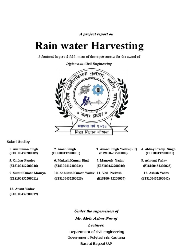 Class 9 SST Model: Rainwater Harvesting | PDF | Drinking Water | Wash