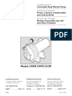 Models 3305P, 3307P, 3310P: Convertible Deep Well Jet Pumps