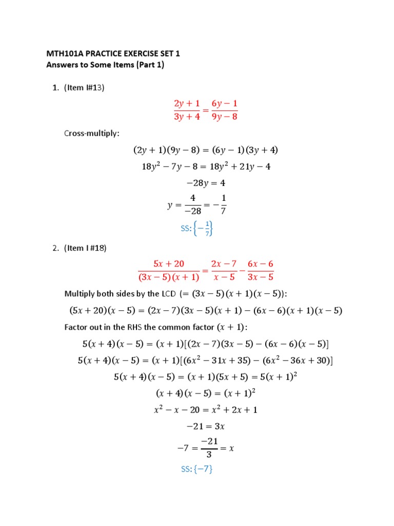 MTH101A Math Practice Solutions | PDF | Mathematical Objects | Teaching ...