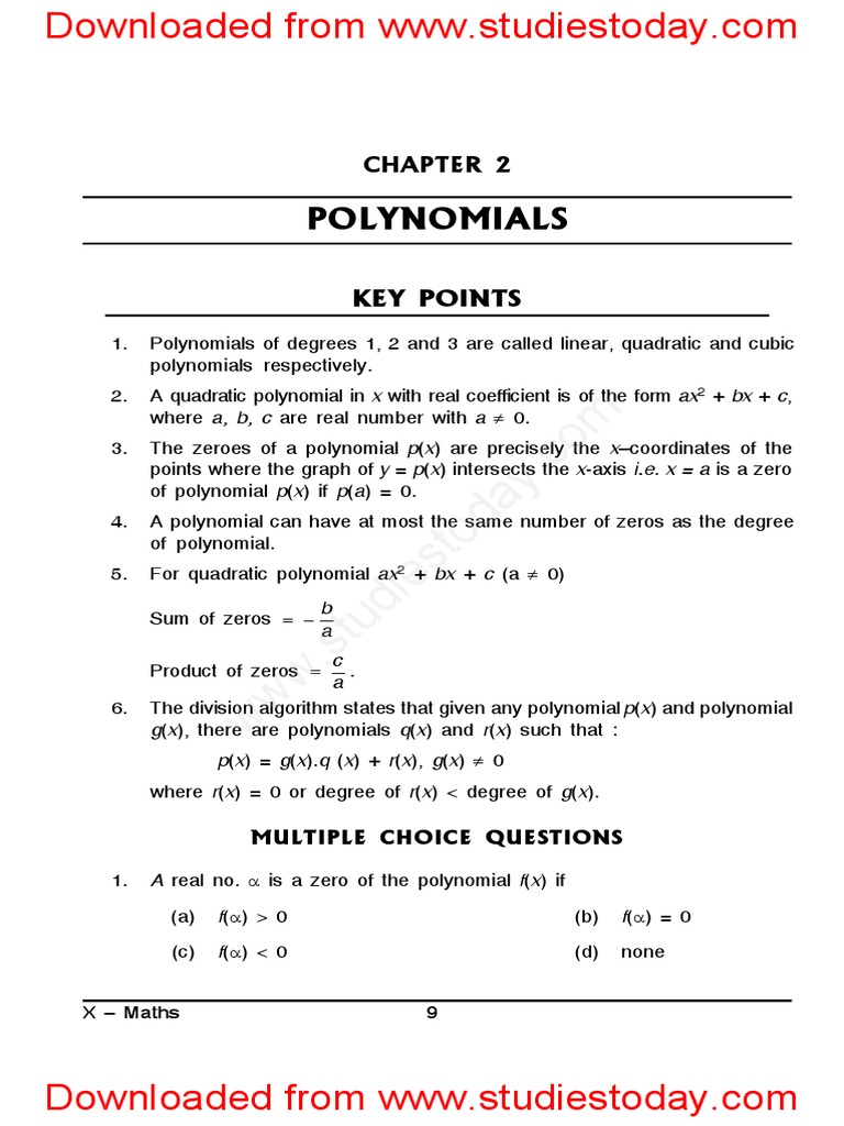 Polynomials Assignment 4 Polynomial Zero Of A Function
