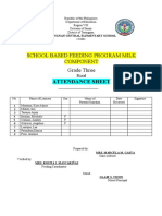 Milk Feeding Attendance Sheet