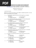 4rd Monthly Assessment - Reading and Writing