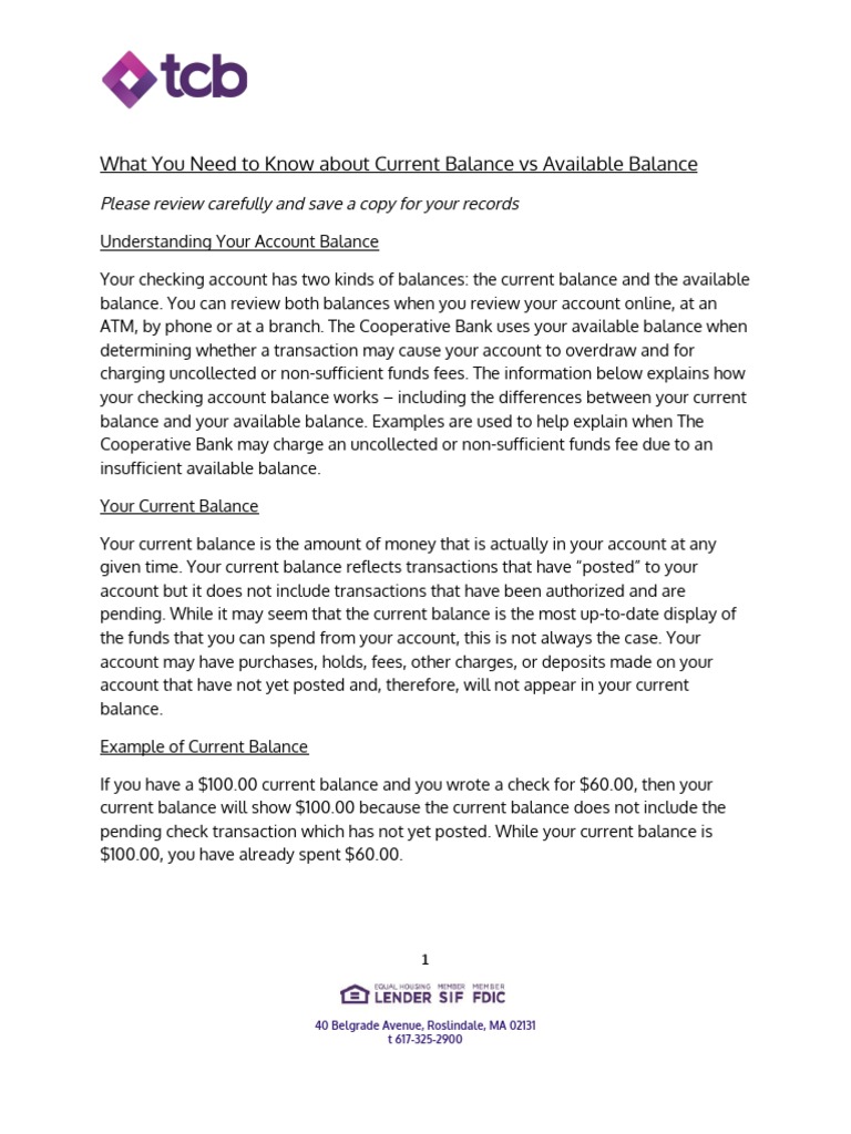 New Understanding Current Balance Vs Available Balance Download Free