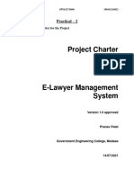 Project Charter For E-Lawyer Management System: Practical - 2