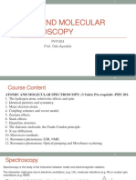 Atomic and Molecular Spectroscopy Lecture 1