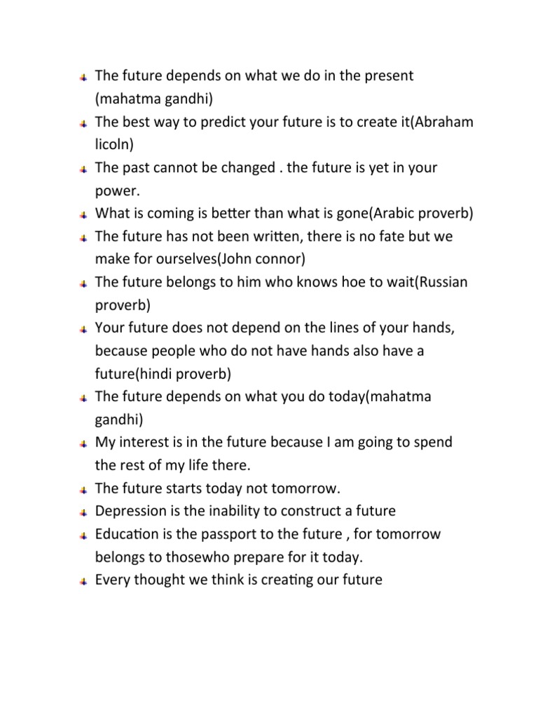 The Future Depends On What We Do in The Present PDF