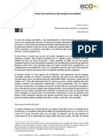 ¿Hay que eliminar los incentivos a las energias renovables?