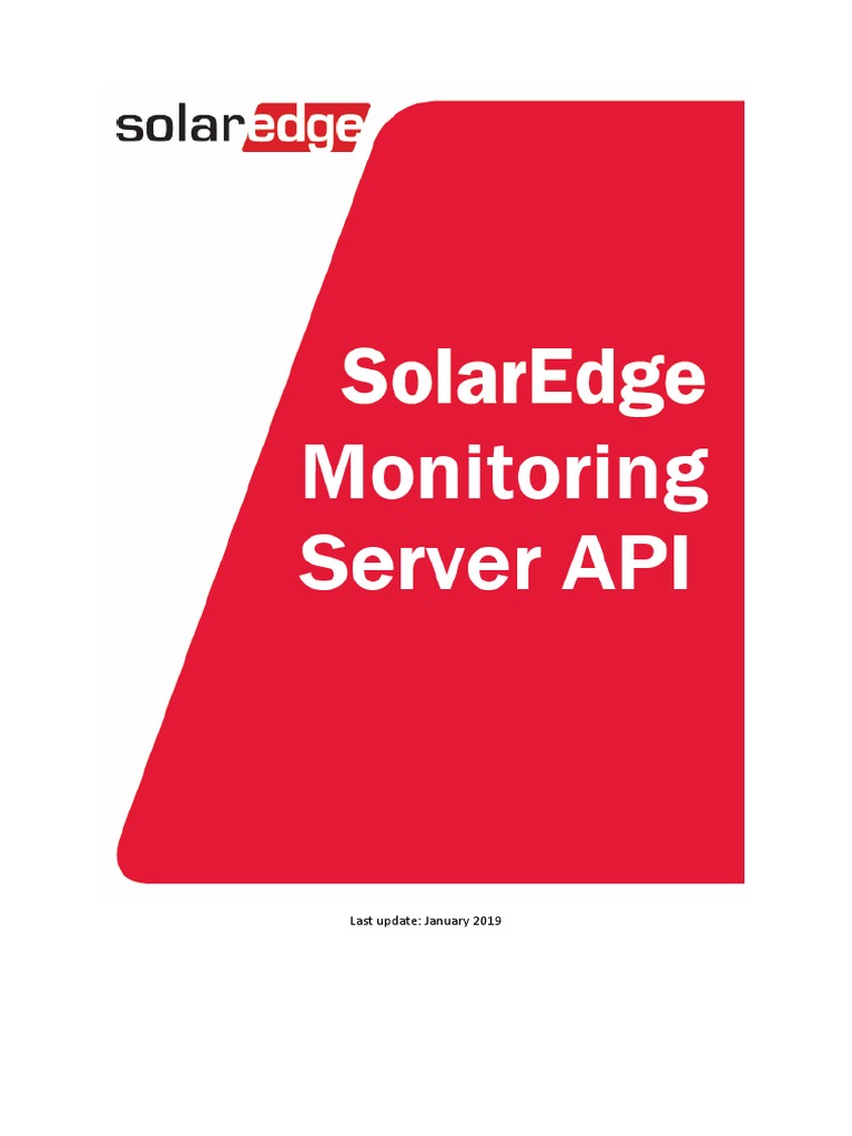 SolarEdge API Documentation Overview | PDF | Json | Hypertext Transfer ...