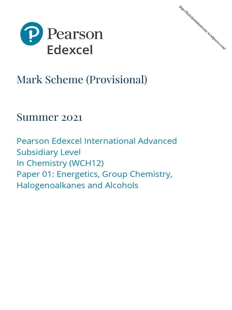 Edexcel IAL June 19 Chemistry grade - Dr Nour Chemistry