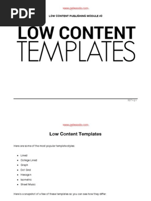 Module-3 Low Content Templates