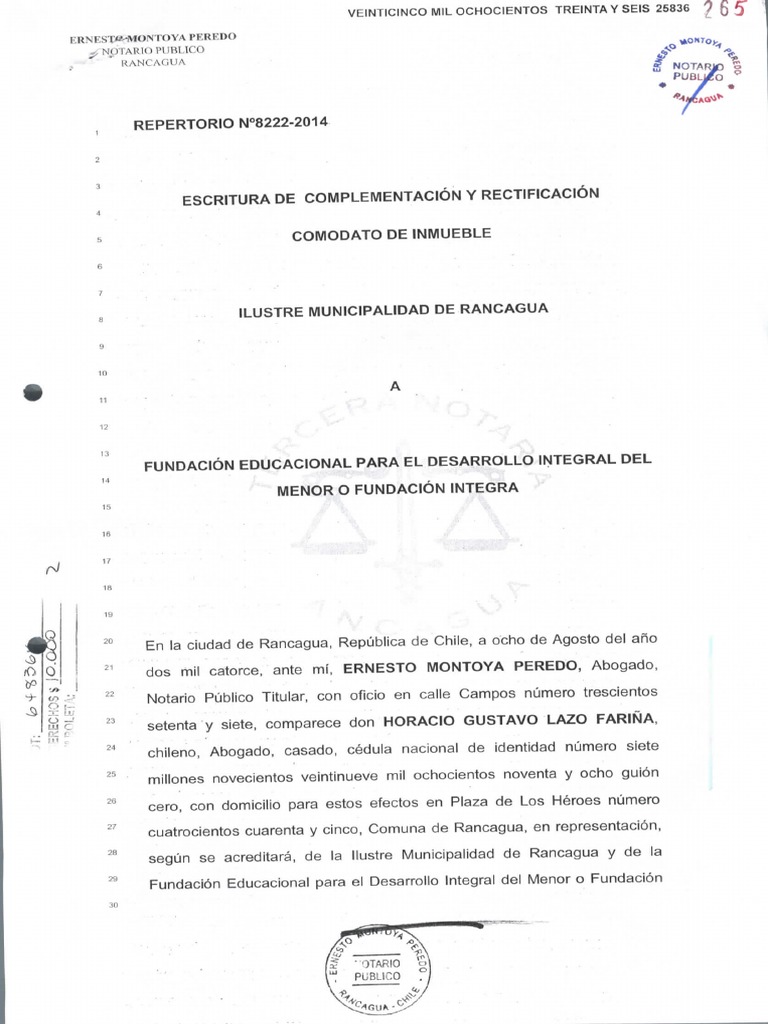 Escritura de Complementacion y Rectificacion | PDF