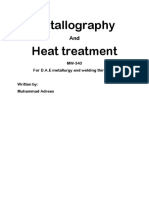 Metallography Heat Treatment: MW-343 For D.A.E Metallurgy and Welding Third Year