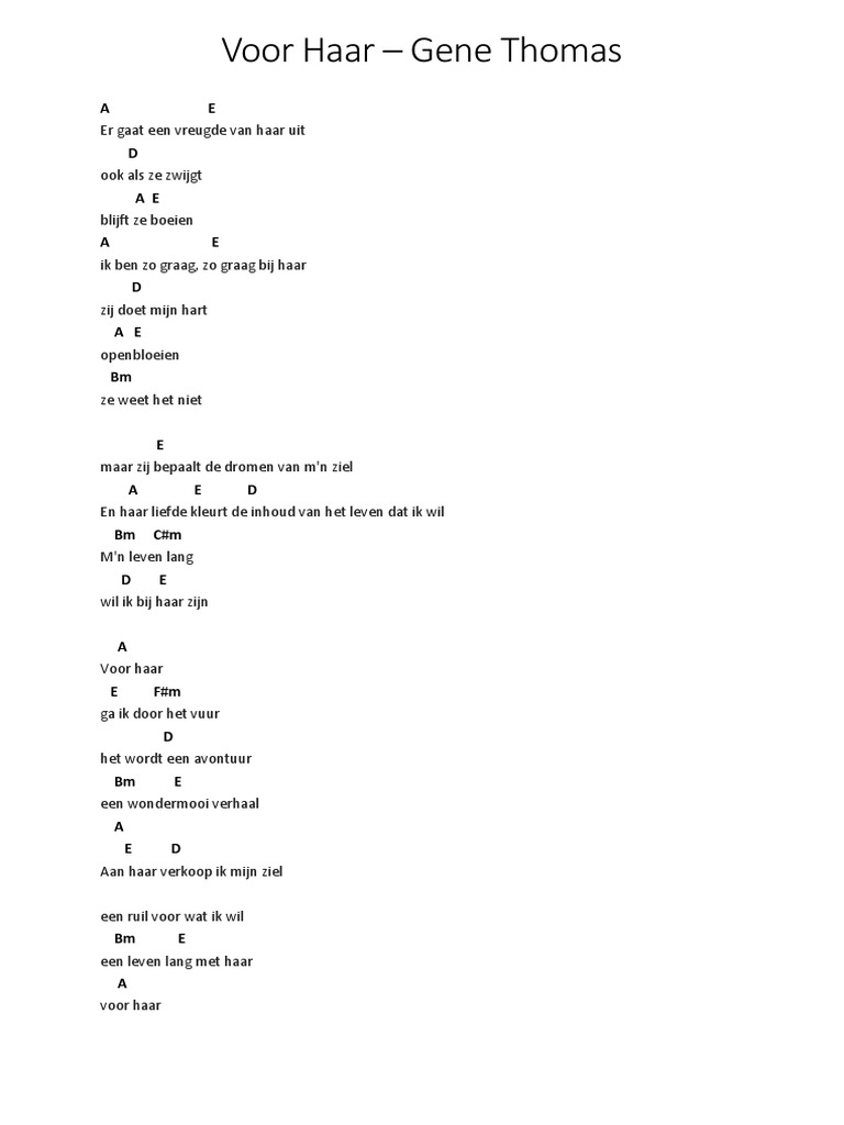 Voor Haar Gene Thomas Pdf