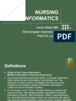 Nursing Informatics: Hema Malini, MN Staf Pengajar Keperawatan Psik FK Unand