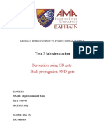 Test 2 Lab Simulation: Perception Using OR Gate Back Propagation AND Gate