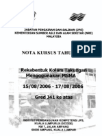 NOTA KURSUS TAHUN 2006 - Rekabentuk Kolam Takungan Menggunakan WSMA - 15-08-2006 To 17-08-2006