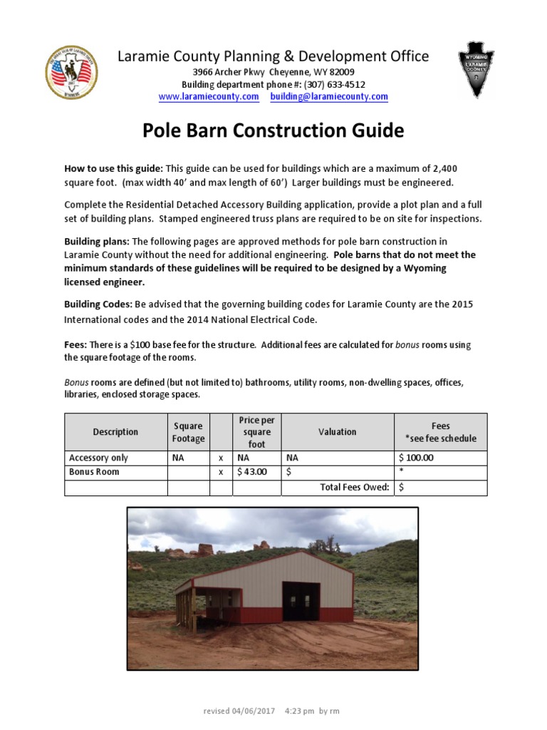 Pole Barn Construction Guide Laramie County Planning & Development
