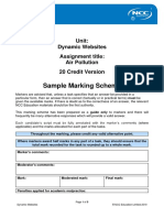 Sample Marking Scheme: Unit: Dynamic Websites Assignment Title: Air Pollution 20 Credit Version
