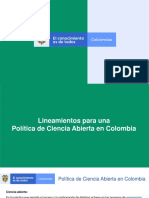 Lineamientos para Una Política de Ciencia Abierta en Colombia Talleres RCIC Junio