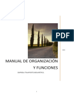 Manual de Organización y Funciones de Empresa de Transporte