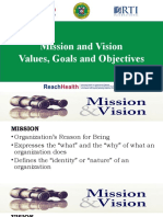 Mission and Vision Values, Goals and Objectives