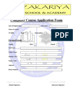 Computer Admission Foam