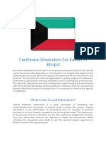 Certificate Attestation For Kuwait in Bhopal