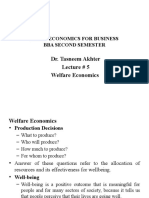 Dr. Tasneem Akhter Lecture # 5 Welfare Economics: Microeconomics For Business Bba Second Semester