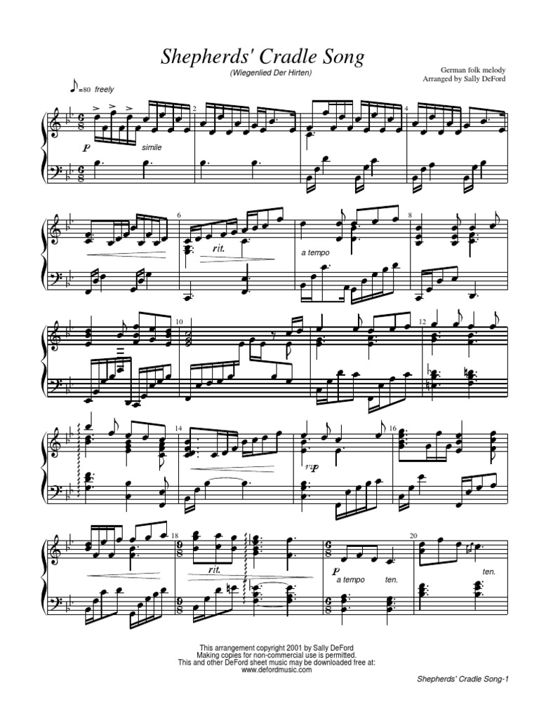 Shepherds' Cradle Song (Wiegenlied Der Hirten) PDF