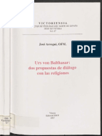 Urs Von Balthasar - Dos Propuestas de Diálogo Con Las Religiones