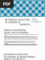 Business Analysis Planning & Monito Ring: Prepared By: Anil Anantagiri