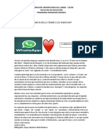 Lectura Critica, El Amor en Los Tiempos de Whatsaap