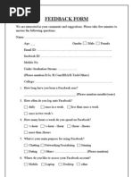 Facebook Questionnaire