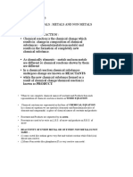 Chemistry Notes 3 Chapter - Materials: Metals and Non Metals