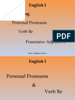 Introducing Personal Pronouns, Be and Possessive Adjectives