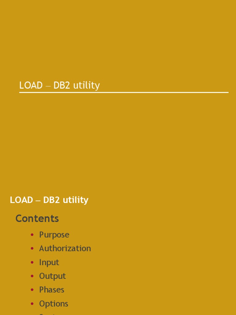 DB2 Load Utility Overview and Options | PDF | Database Index | Computer ...