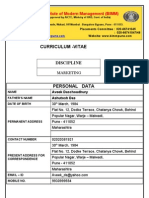 Curriculum - Vitae: Balaji Institute of Modern Management (BIMM)