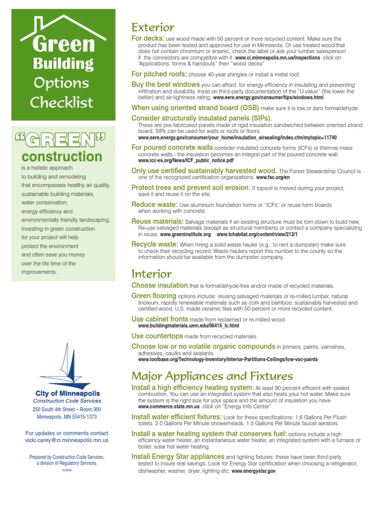 Greenbuildchecklist | PDF | Surface Runoff | Green Building