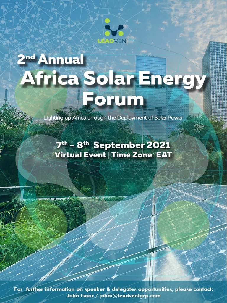 Africa Solar Energy Forum 2021 | PDF | Solar Power | Renewable Energy